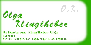 olga klinglheber business card